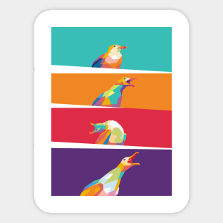 Screaming Bird Meme Popart Sticker